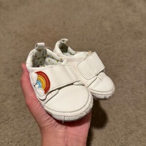 Next baby White Shoes with Rainbow Detail